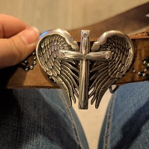 Nocona Silver Winged Cross Belt